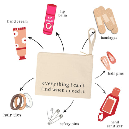 "Everything I Can’t Find When I Need It" Pouch